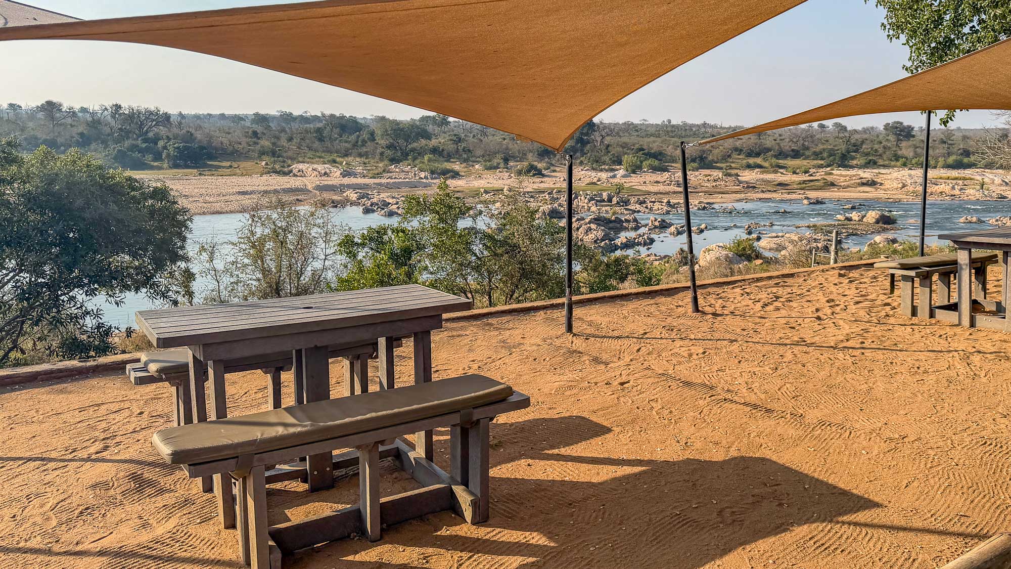 Lunch location overlooking the Kruger National Park from Mjejane River Lodge