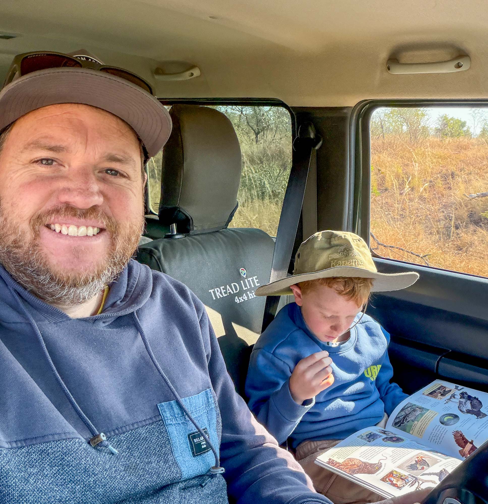 Aiden staying busy inside the Kruger